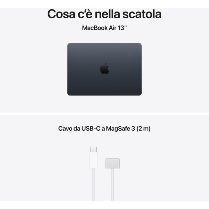 Apple MacBook Air 2025 13" 256GB M4 10C/8G 16GB Nero MW123T/A