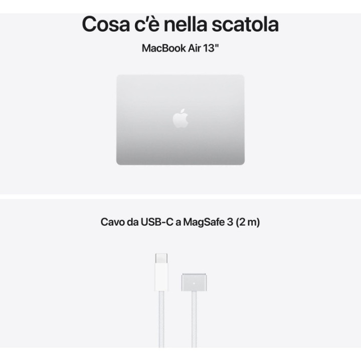 Apple MacBook Air 2026 13" 512GB M5 10C/8G 16GB Argento MDH74T/A