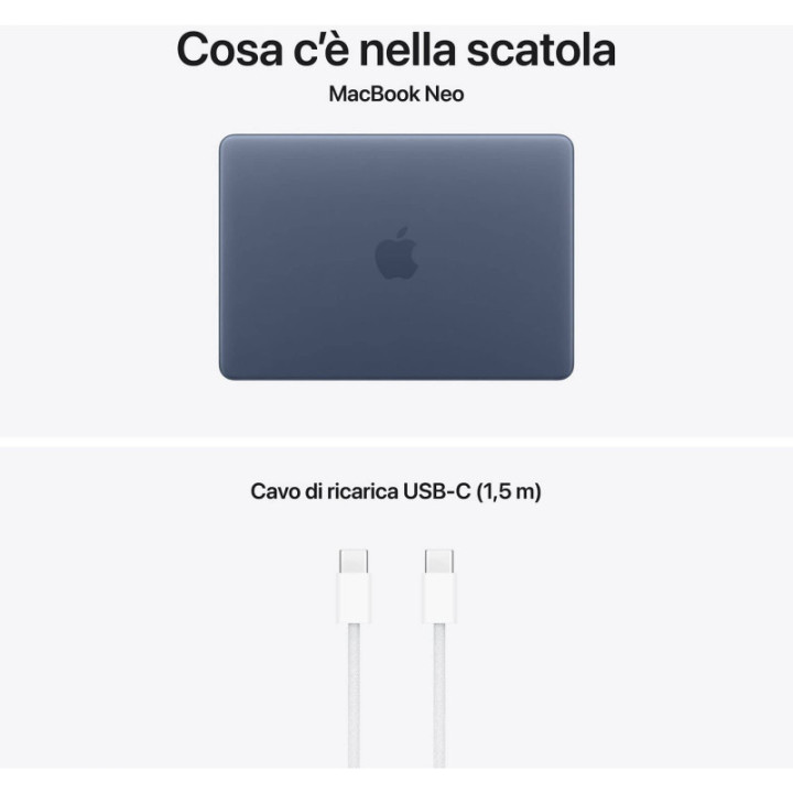 Apple MacBook Neo 2026 13" A18 Pro 8GB Ram 512GB Blu Indago MHFG4T/A