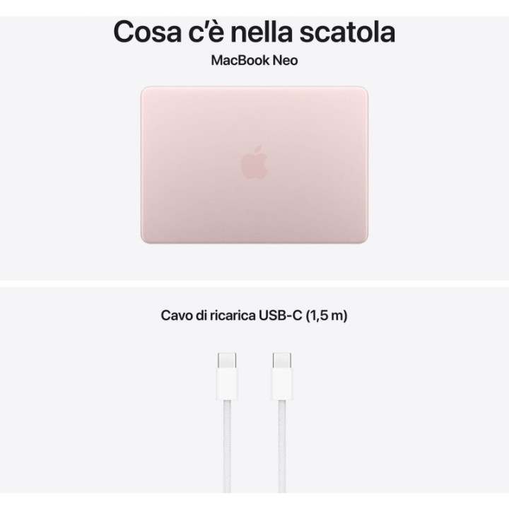 Apple MacBook Neo 2026 13" A18 Pro 8GB Ram 512GB Rosa MHFJ4T/A