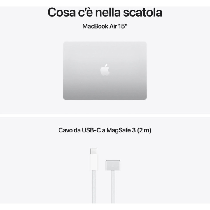 Apple MacBook Air 2026 15" 512GB M5 10C/10G 16GB Argento MDV94T/A